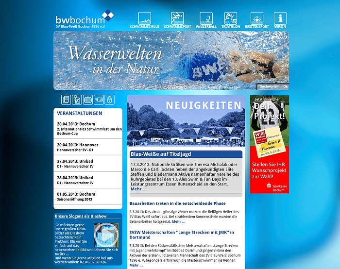 Blau-Weiß Bochum Internetauftritt